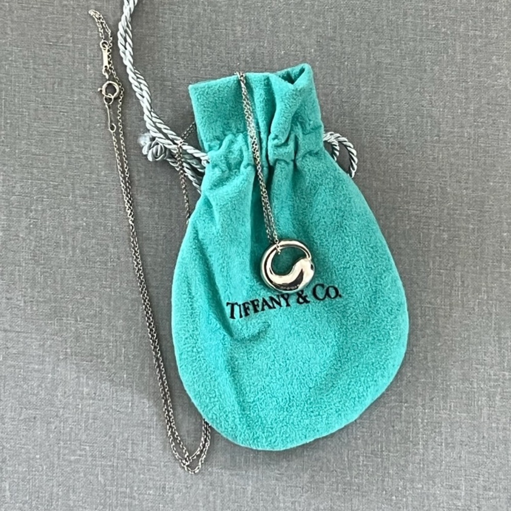 Tiffany & Co. Elsa Peretti Eternal Circle Pendant Silver Necklace 24"